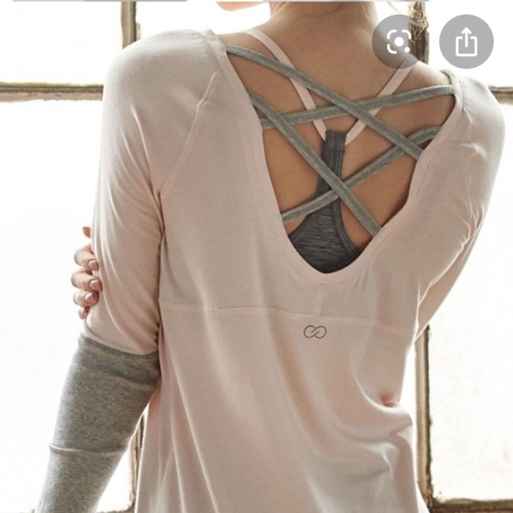 Calia Cross Back Long Sleeve Pink Darling Top